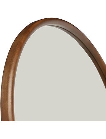Miroir arche sur pied bois d'hévéa pied en acier 170cm liam