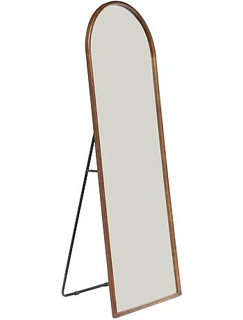 Miroir arche sur pied bois d'hévéa pied en acier 170cm liam