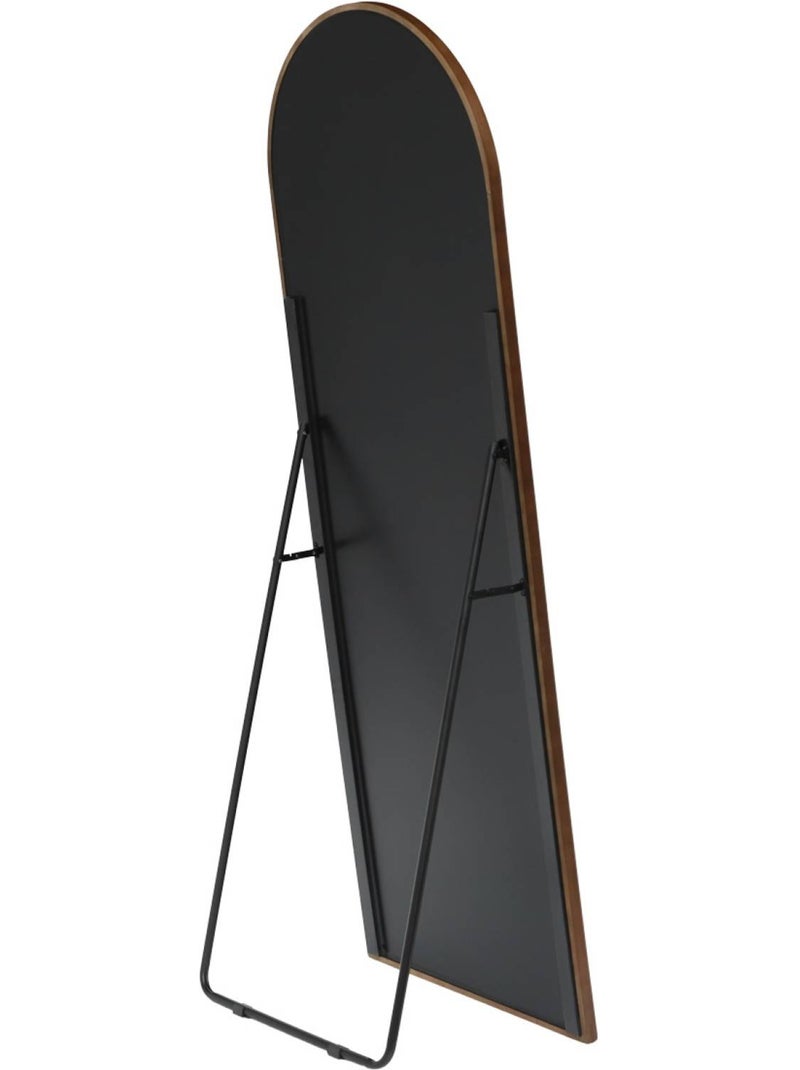 Miroir arche sur pied bois d'hévéa pied en acier 170cm liam Marron foncé - Kiabi