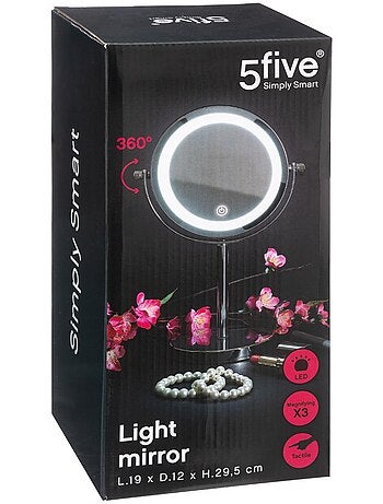 Miroir avec pied chromé LED