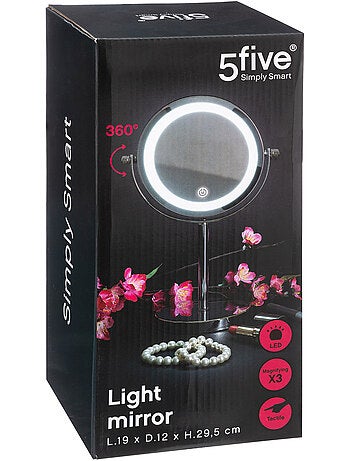 Miroir avec pied chromé LED