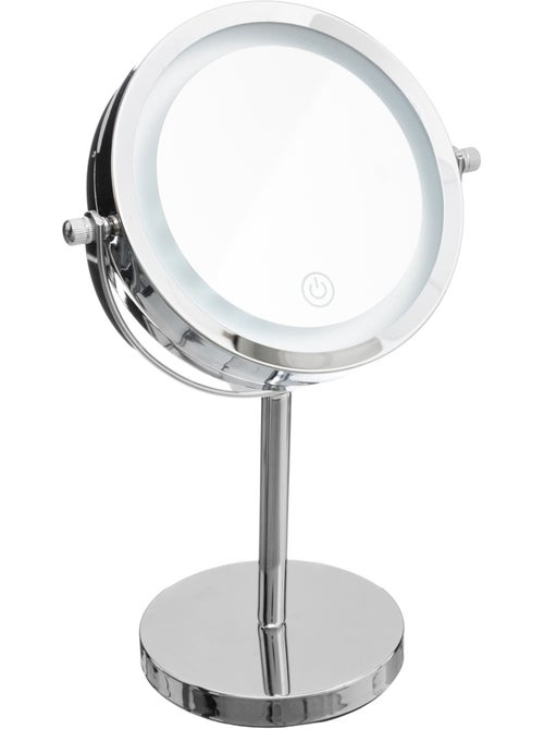 Miroir avec pied chromé LED - Kiabi