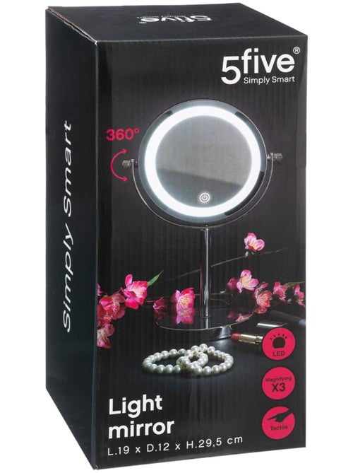 Miroir avec pied chromé LED - Kiabi