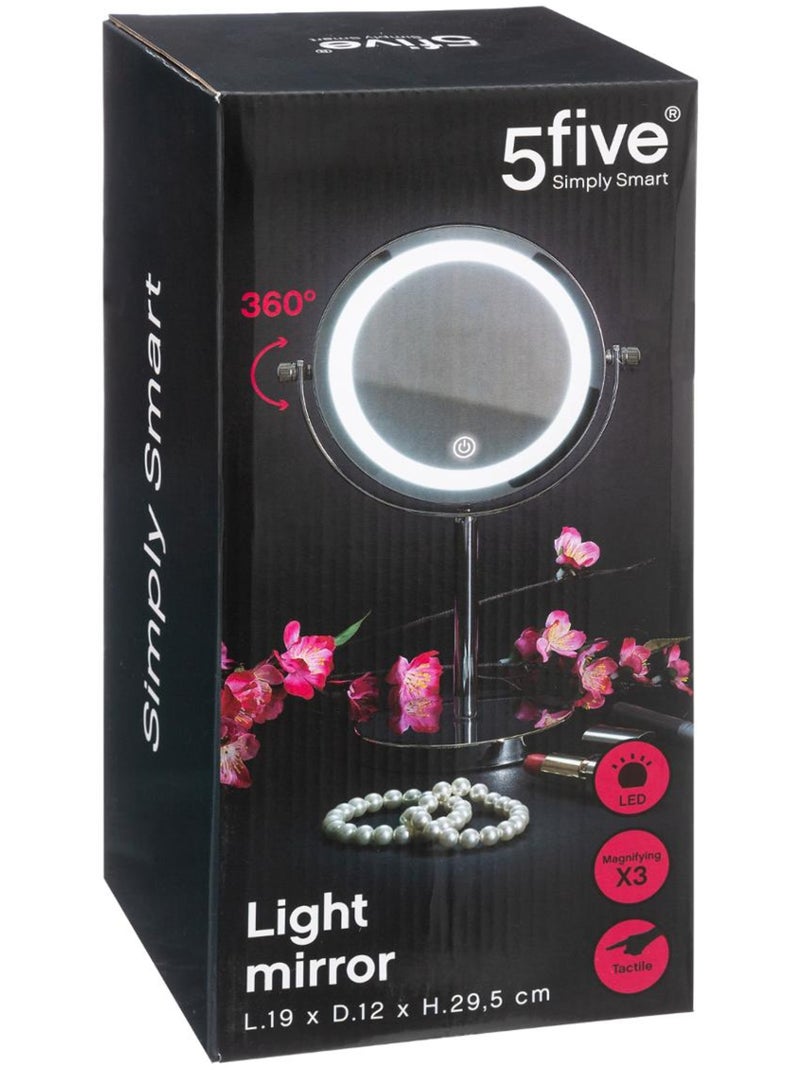 Miroir avec pied chromé LED Argent - Kiabi