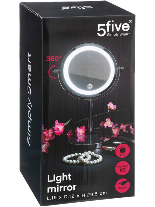 Miroir avec pied chromé LED - Kiabi