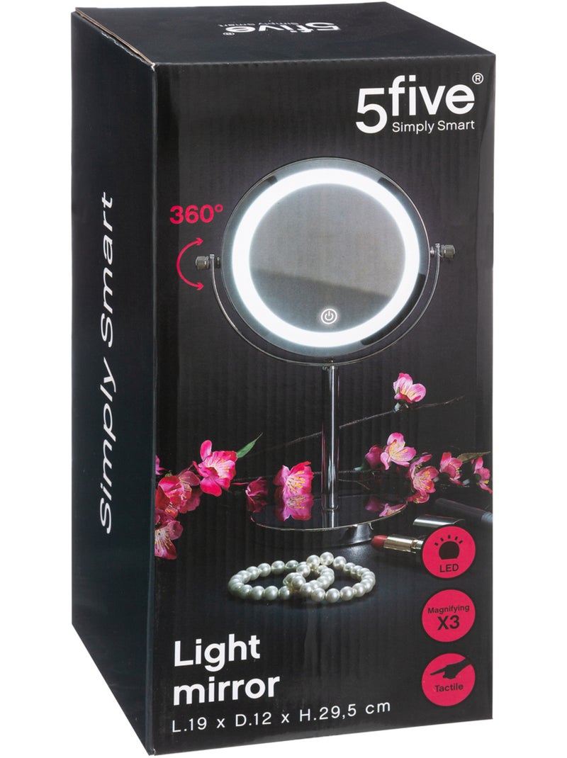 Miroir avec pied chromé LED Argent - Kiabi