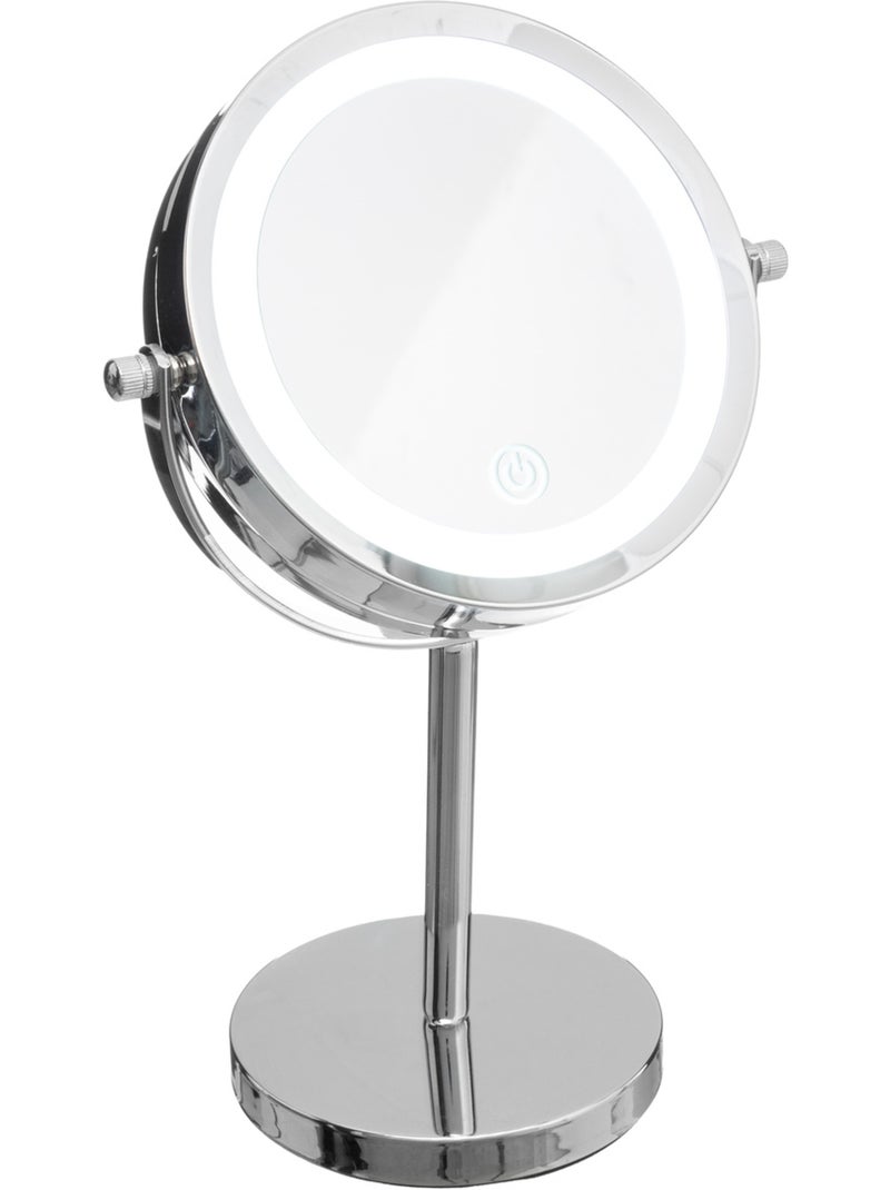 Miroir avec pied chromé LED Argent - Kiabi