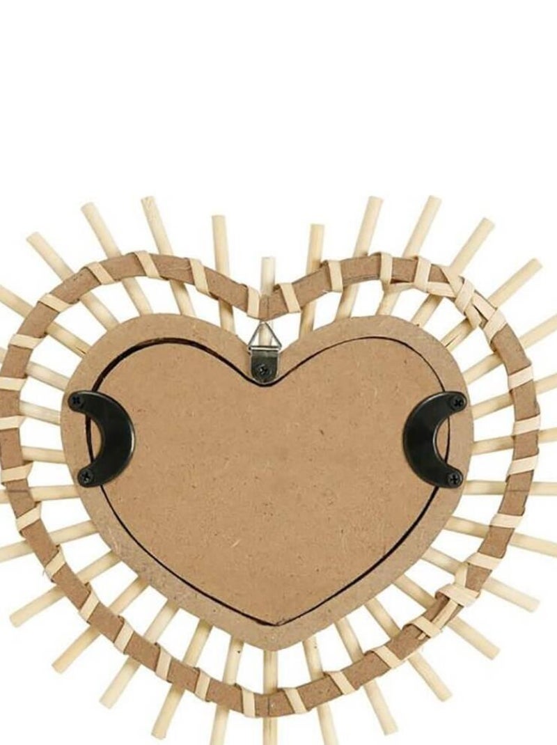 Miroir bambou cœur Beige - Kiabi