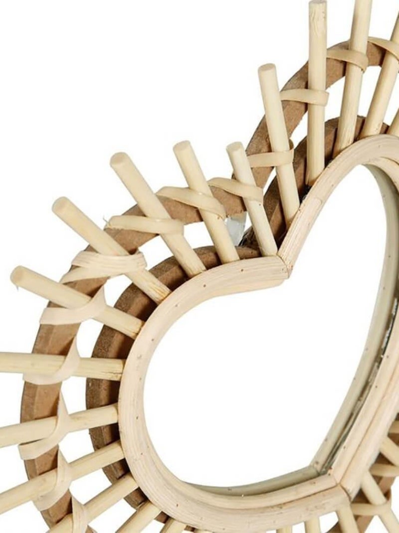 Miroir bambou cœur Beige - Kiabi