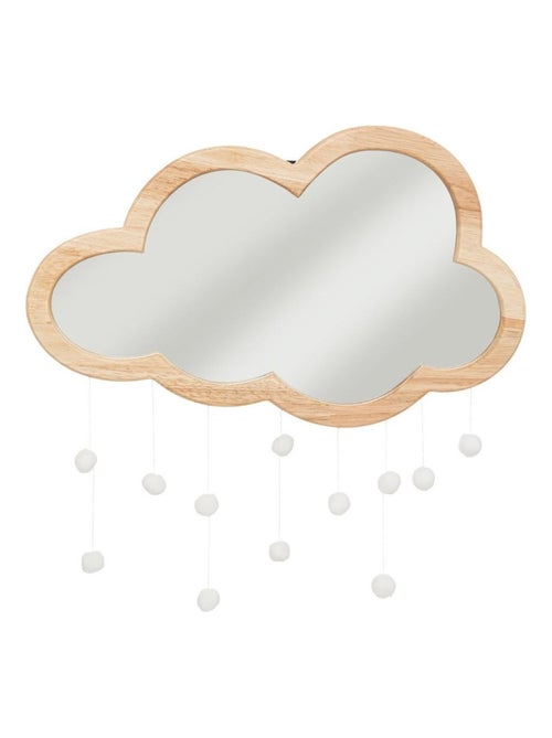Miroir bois nuage pompons - Kiabi
