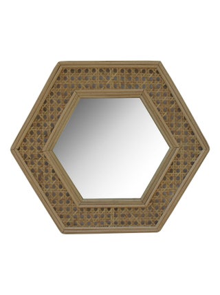 Miroir CANNE en rotin polygone 'Deko&co'
