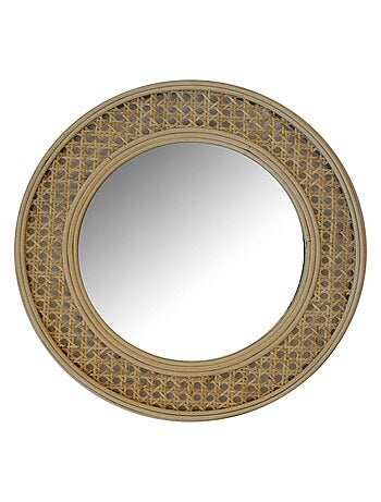 Miroir CANNE en rotin rond 'Deko&co'