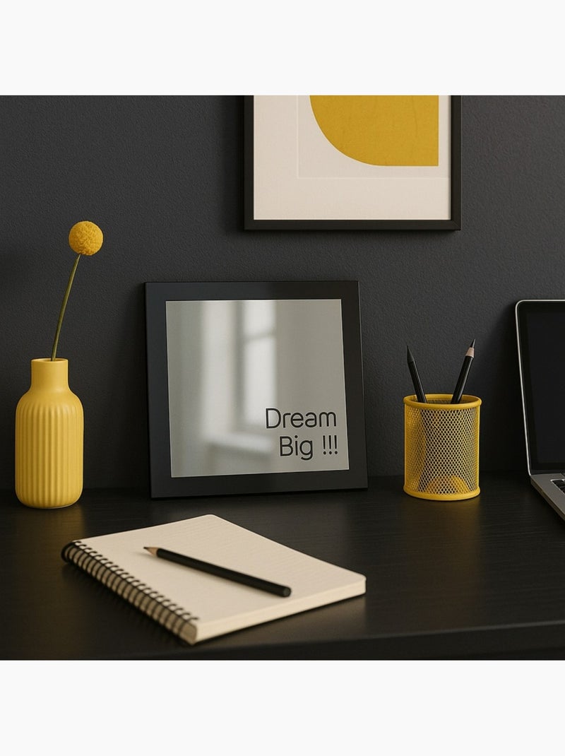 Miroir carré avec mot "Dream big" 20x20cm Noir - Kiabi