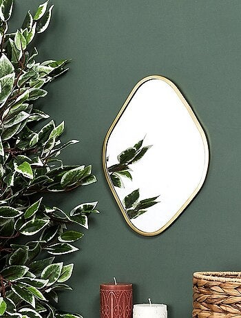 Miroir contour déco doré losange