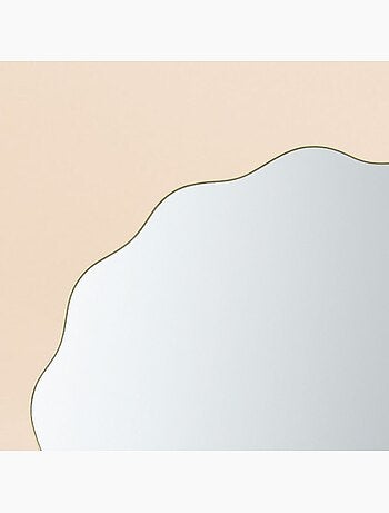 Miroir contour métal doré fleur 54cm