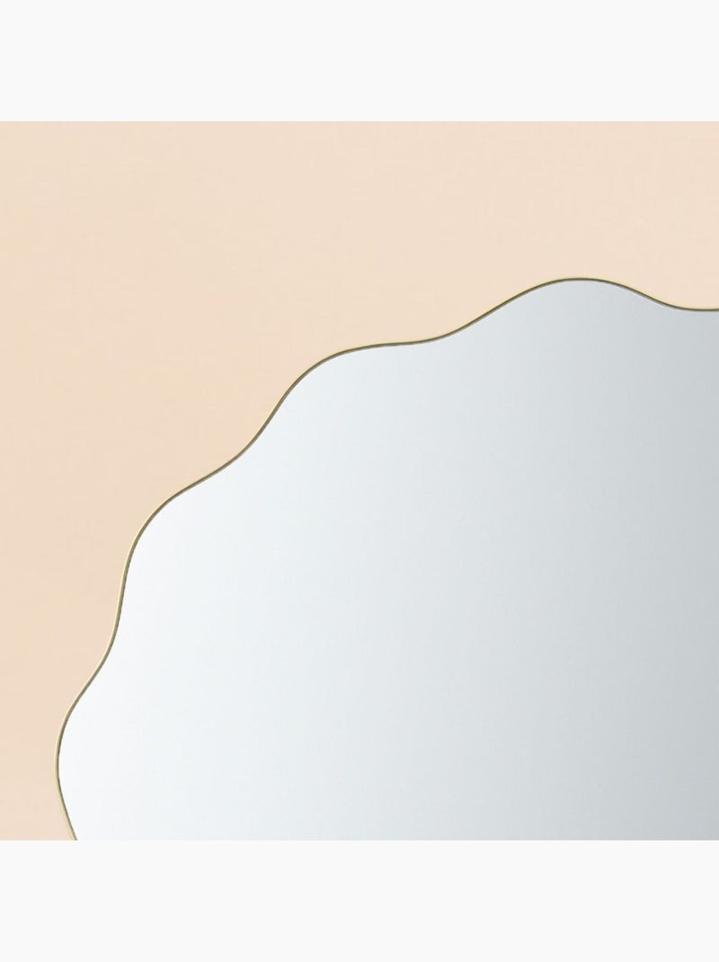 Miroir contour métal doré fleur 54cm Doré - Kiabi