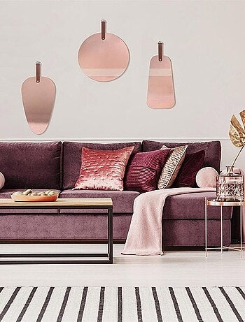 Miroir cuivre rose avec anse triangle