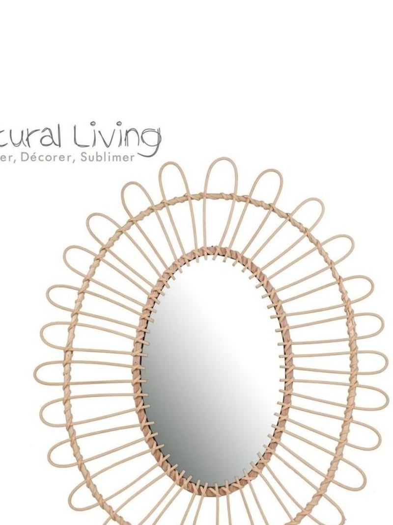Miroir Dalia bambou 52x60 cm Beige - Kiabi