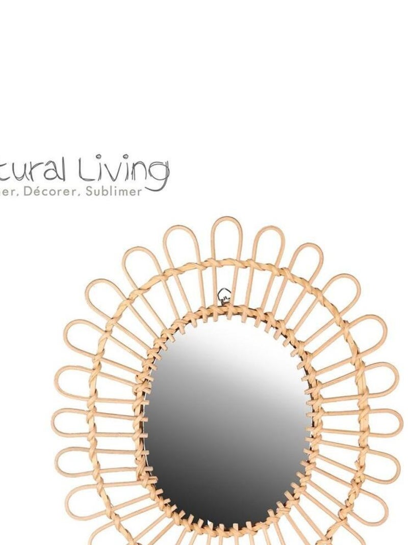 Miroir Dalia rotin 34x39 cm Beige - Kiabi