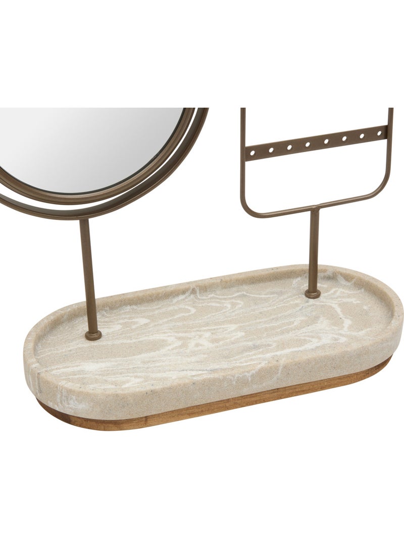 Miroir de beauté porte-bijoux ovale COME Beige - Kiabi
