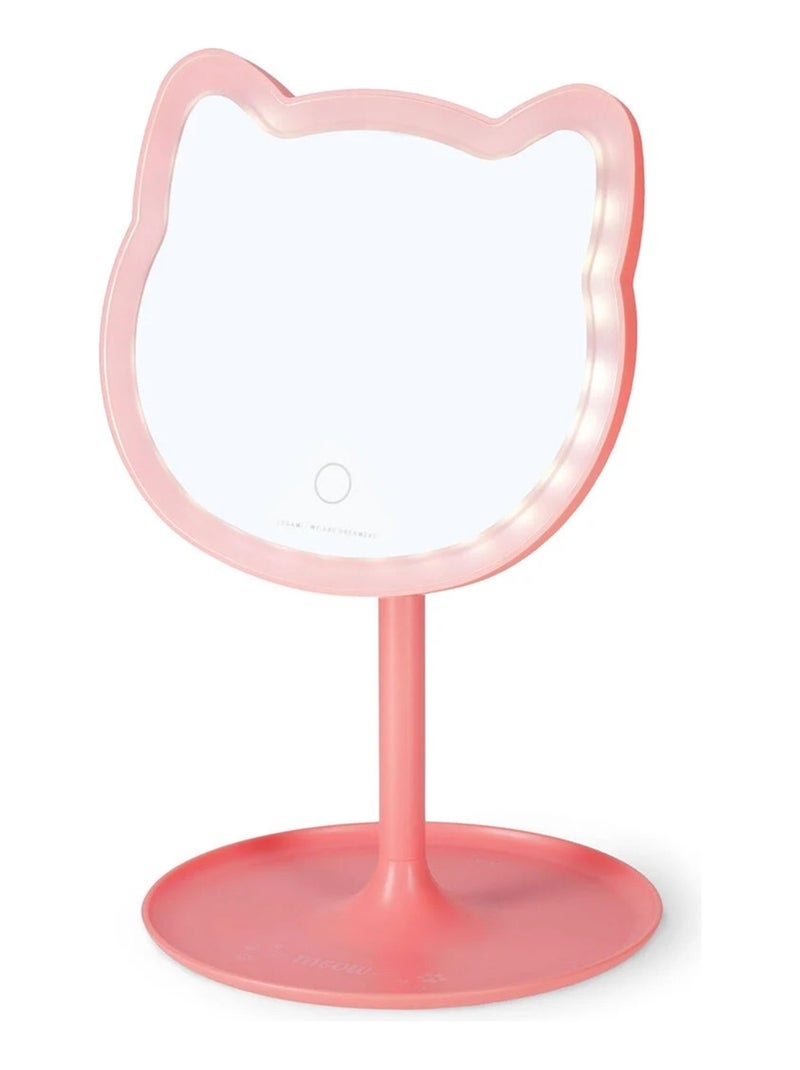 Miroir de maquillage lumineux - You Look Purrfect! Rose - Kiabi