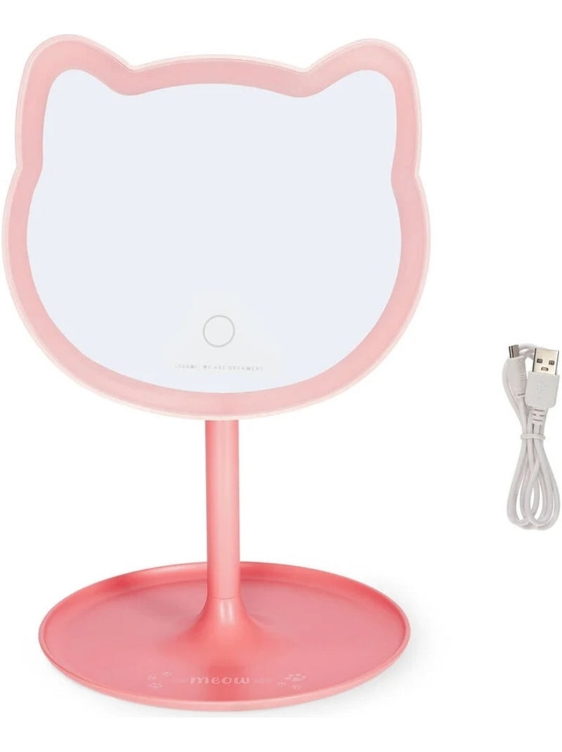 Miroir de maquillage lumineux - You Look Purrfect! Rose - Kiabi
