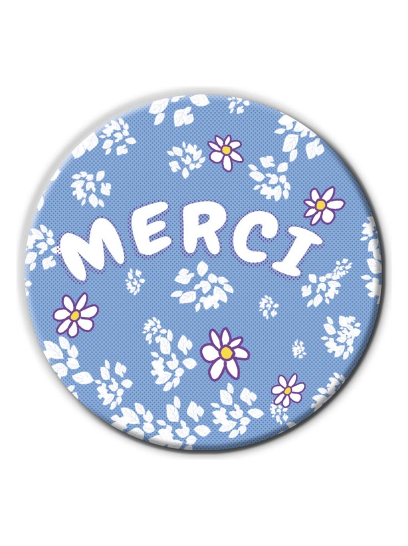 Miroir de poche Merci | Version fleurs | Cadeau Fin d'année scolaire Multicolore - Kiabi