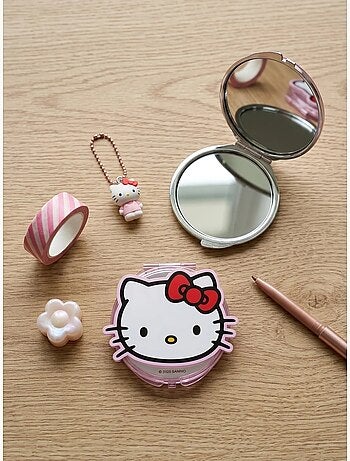 Miroir de poche rond double face grossissante Hello Kitty Sanrio