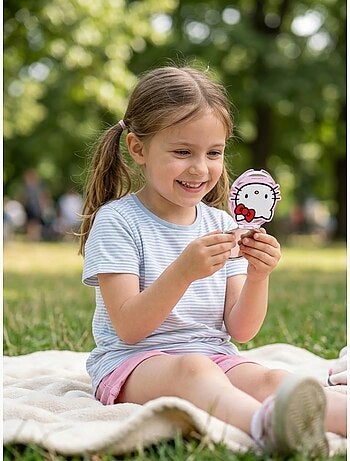 Miroir de poche rond double face grossissante Hello Kitty Sanrio