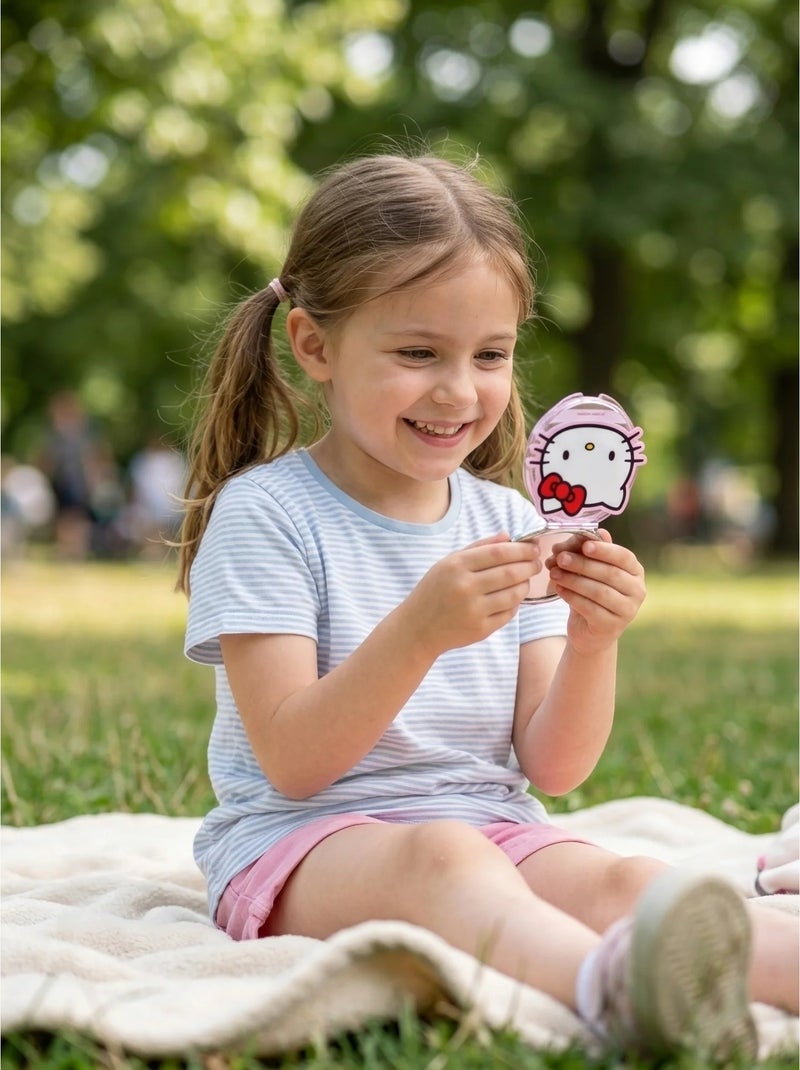 Miroir de poche rond double face grossissante Hello Kitty Sanrio Rose - Kiabi