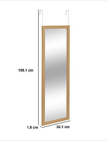 Miroir de porte à suspendre en bois TASSO