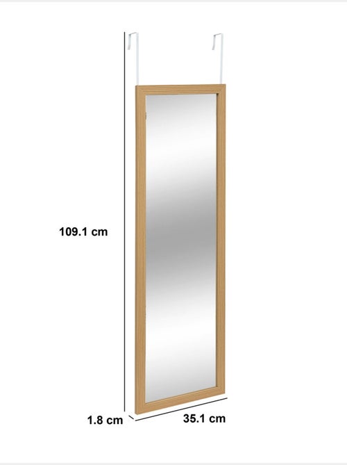 Miroir de porte à suspendre en bois TASSO - Kiabi