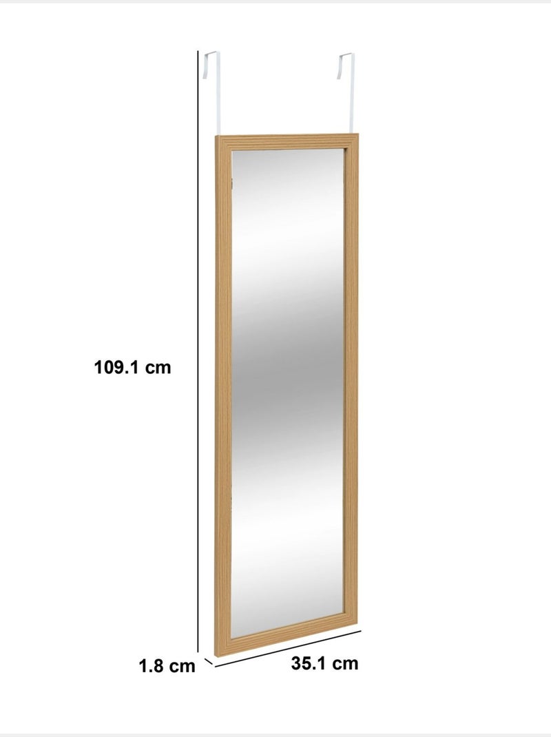 Miroir de porte à suspendre en bois TASSO Beige - Kiabi