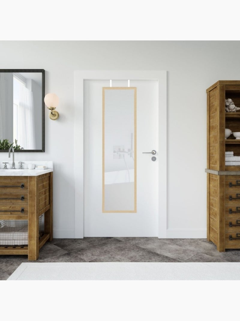 Miroir de porte contour bois 120x30cm Beige - Kiabi