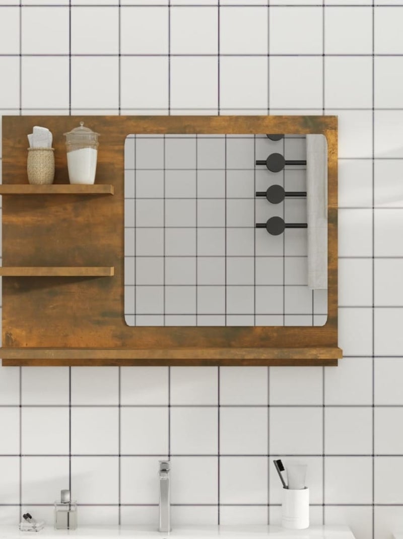 Miroir de salle de bain avec rangements Marron - Kiabi