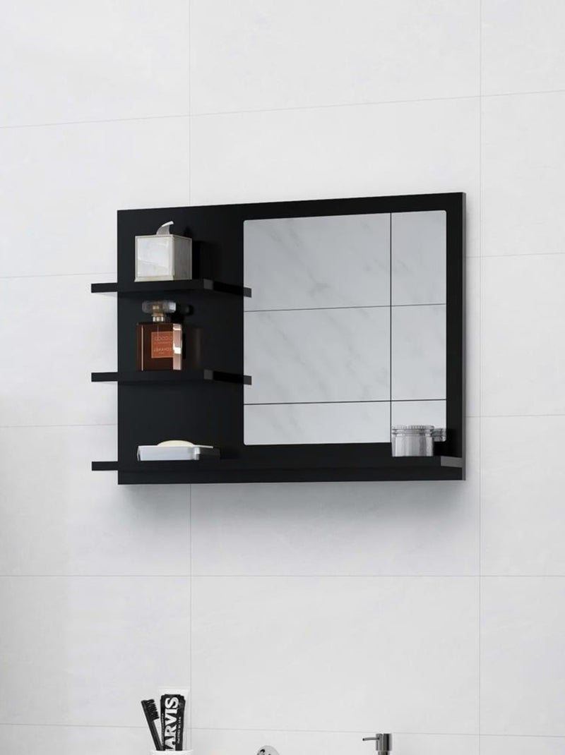 Miroir de salle de bain avec rangements Noir - Kiabi