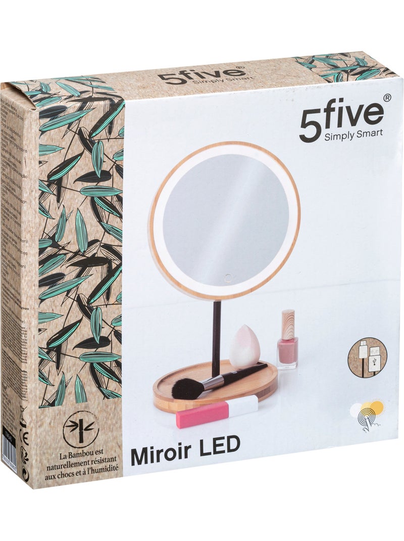 Miroir de toilette à LED avec pied Beige - Kiabi