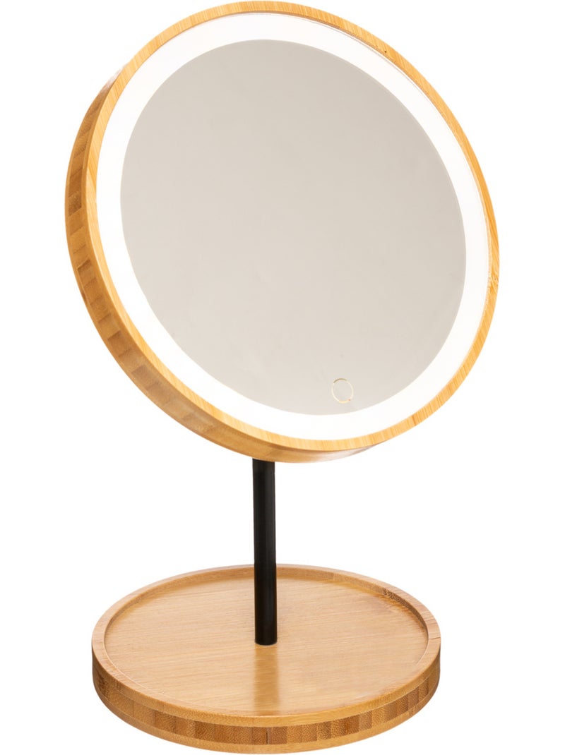 Miroir de toilette à LED avec pied Beige - Kiabi