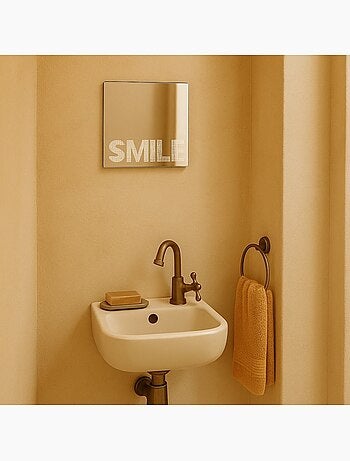 Miroir déco smile carré 20x20cm