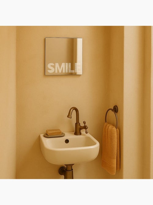 Miroir déco smile carré 20x20cm - Kiabi