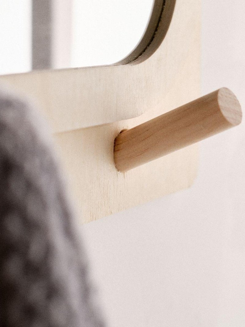 Miroir d'entrée avec porte manteau SIMPLICITY Beige - Kiabi