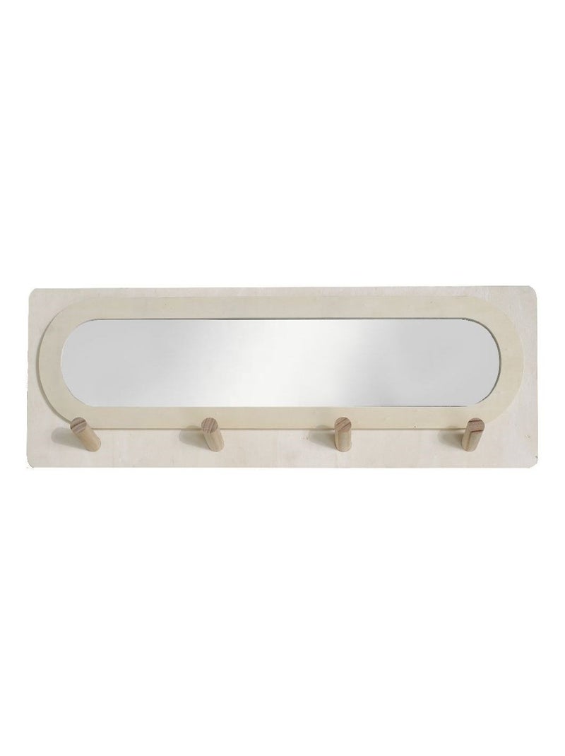 Miroir d'entrée avec porte manteau SIMPLICITY Beige - Kiabi