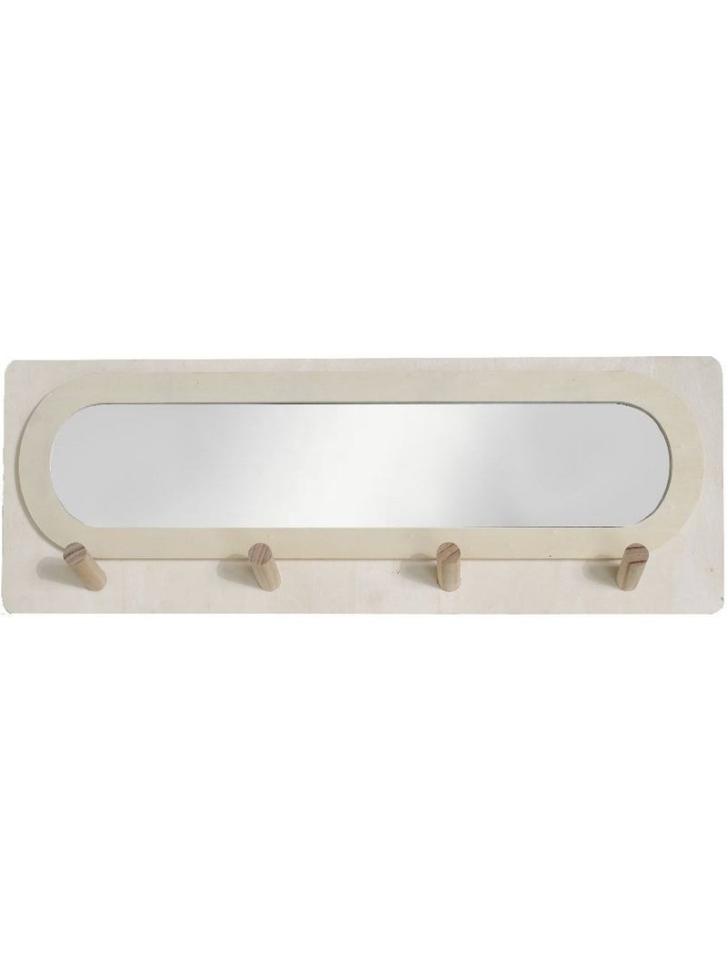 Miroir d'entrée avec porte manteau SIMPLICITY Beige - Kiabi