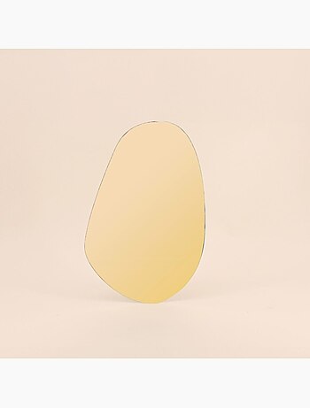 Miroir doré forme organique 40x25cm
