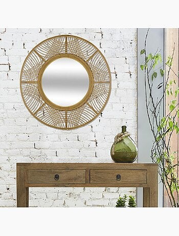 Miroir en bambou bohème INA