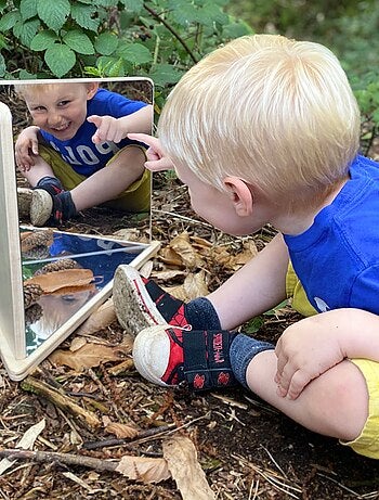 Miroir en bois à 3 faces