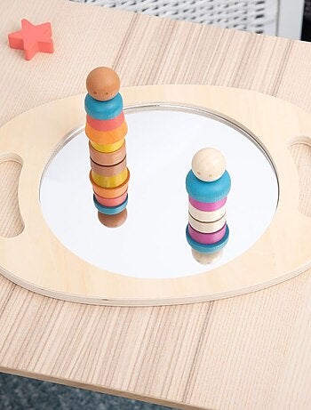 Miroir en bois à main