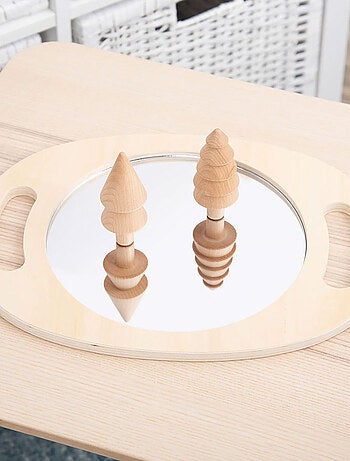 Miroir en bois à main