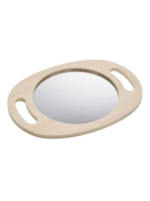 Miroir en bois à main - Kiabi