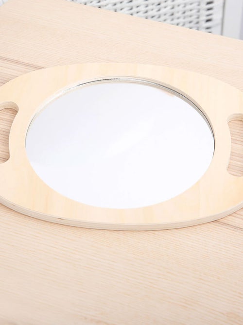 Miroir en bois à main - Kiabi